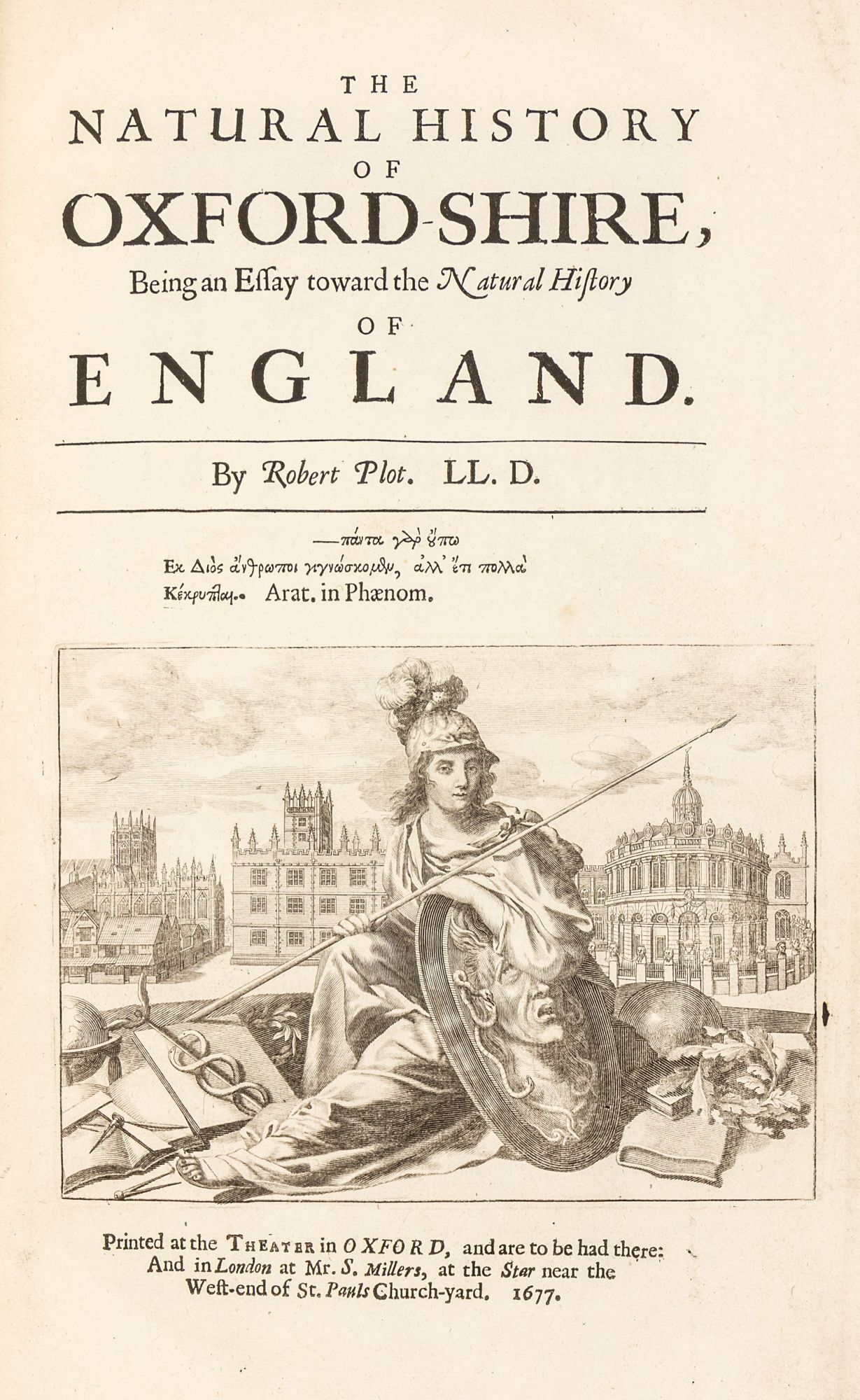 Robbert Plot The Natural History of Oxford-shire, Being an Essay toward the Natural ...